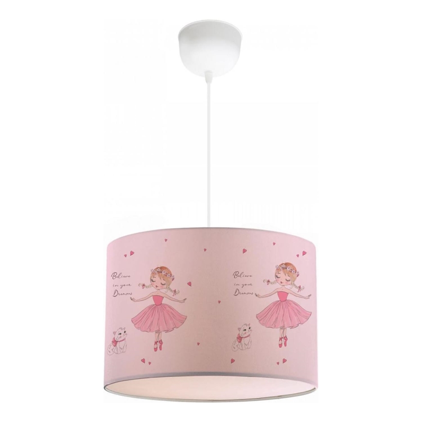 Laste kroonlühter CANDY 1xE27/40W/230V roosa