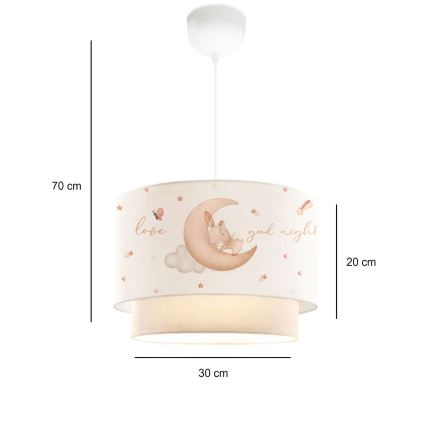 Laste laelamp CANDY 1xE27/40W/230V valge/beez