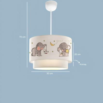 Laste laelamp CANDY 1xE27/40W/230V valge/hall