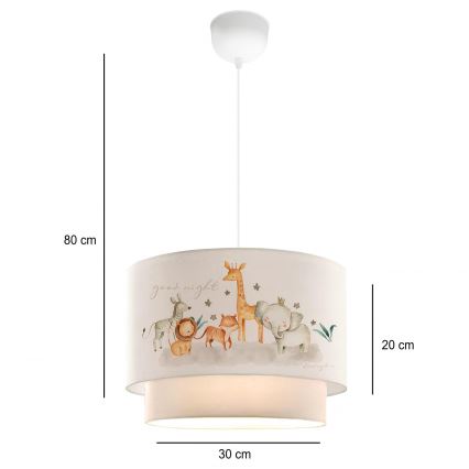 Laste laelamp CANDY 1xE27/40W/230V valge/pruun