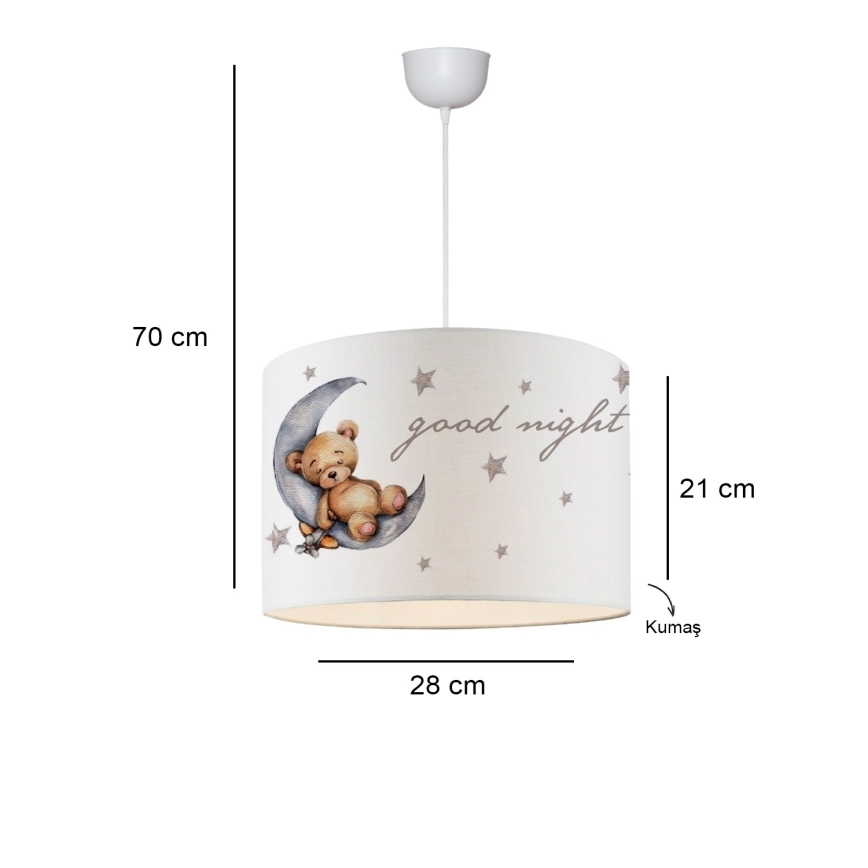 Laste laelamp CANDY 1xE27/40W/230V valge/pruun