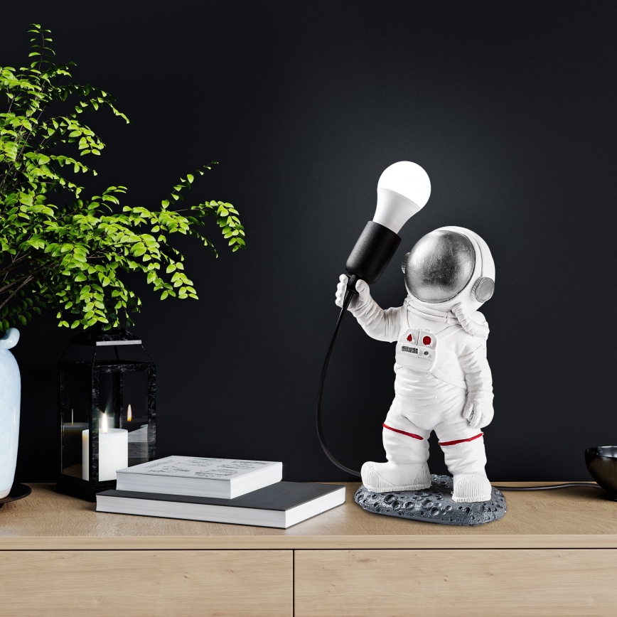 Laste lamp ASTRONAUT 1xE27/40W/230V hõbedane/valge