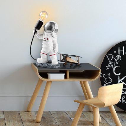 Laste lamp ASTRONAUT 1xE27/40W/230V hõbedane/valge