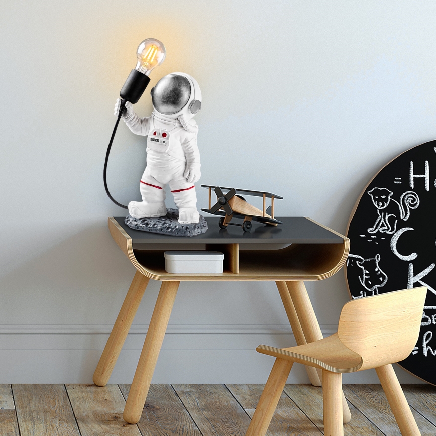 Laste lamp ASTRONAUT 1xE27/40W/230V hõbedane/valge
