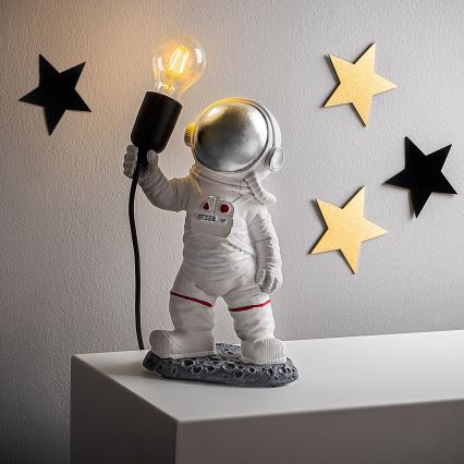 Laste lamp ASTRONAUT 1xE27/40W/230V hõbedane/valge