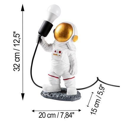 Laste lamp ASTRONAUT 1xE27/40W/230V vask/valge