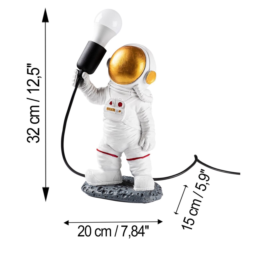 Laste lamp ASTRONAUT 1xE27/40W/230V vask/valge