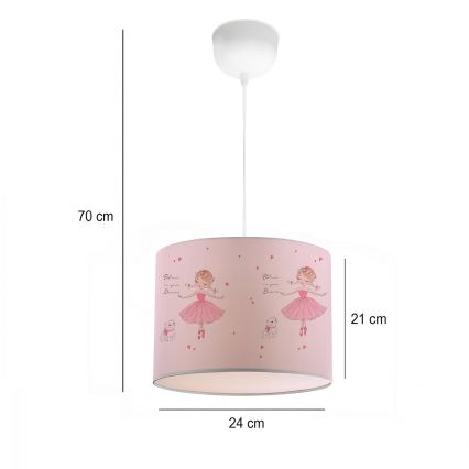 Laste lamp CANDY 1xE27/40W/230V roosa