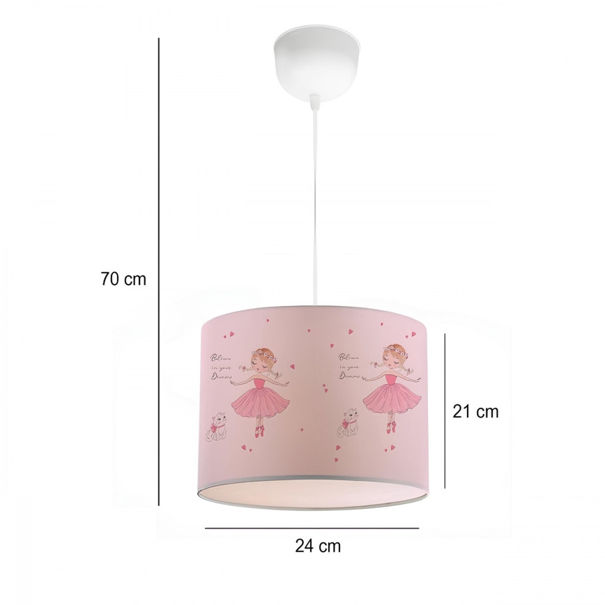 Laste lamp CANDY 1xE27/40W/230V roosa