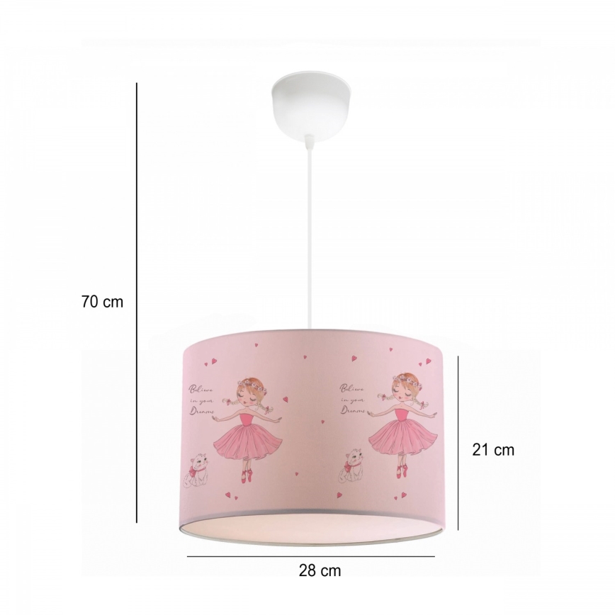 Laste lamp CANDY 1xE27/40W/230V roosa