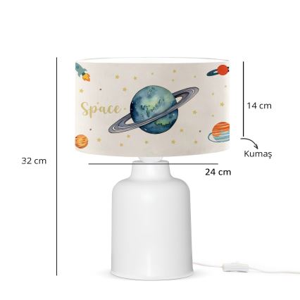 Laste lamp CANDY 1xE27/40W/230V valge/lopsakas
