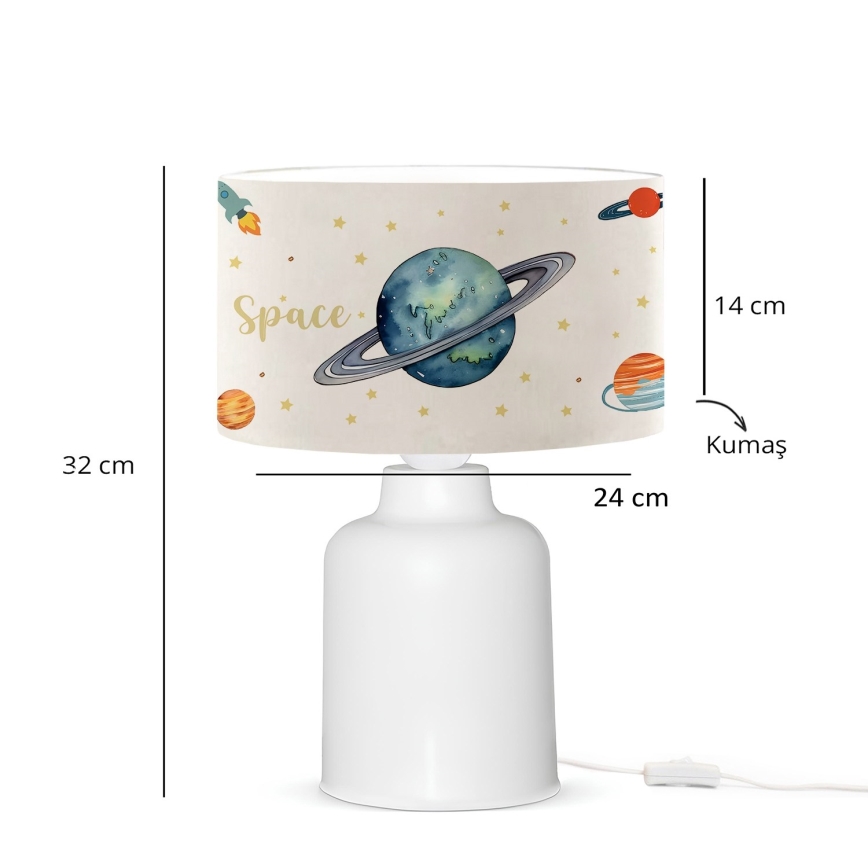 Laste lamp CANDY 1xE27/40W/230V valge/lopsakas