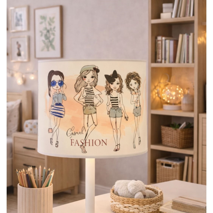 Laste laualamp GIRLS VIBES 1xE27/60W/230V, läbimõõt 18 cm, tüdrukutele