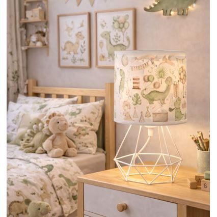 Laste laualamp KIDS ROOM 1xE27/60W/230V, läbimõõt 18 cm, dinosauruskujuline