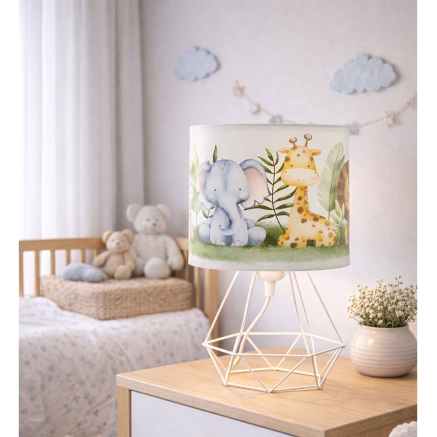 Laste laualamp KIDS ROOM 1xE27/60W/230V, läbimõõt 18 cm, džungli muster