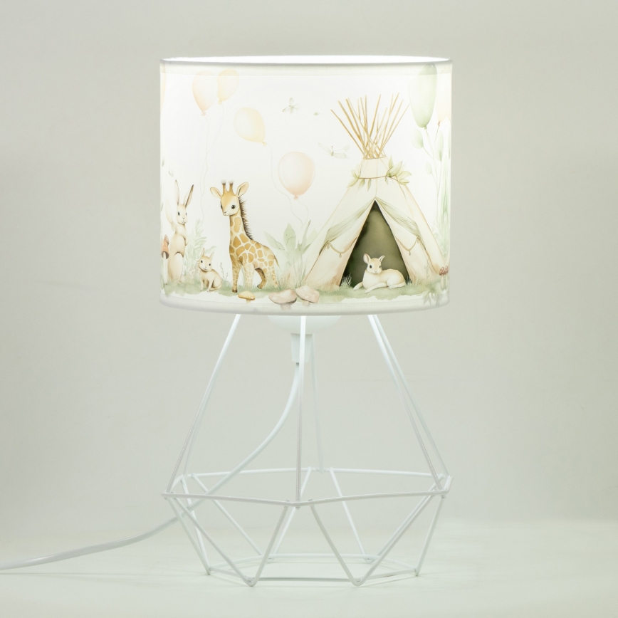 Laste laualamp KIDS ROOM 1xE27/60W/230V, läbimõõt 18 cm, loomamotiividega