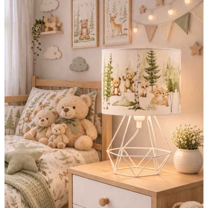 Laste laualamp KIDS ROOM 1xE27/60W/230V, läbimõõt 18 cm, loomamotiividega