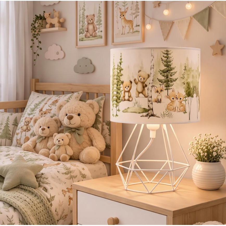 Laste laualamp KIDS ROOM 1xE27/60W/230V, läbimõõt 18 cm, loomamotiividega