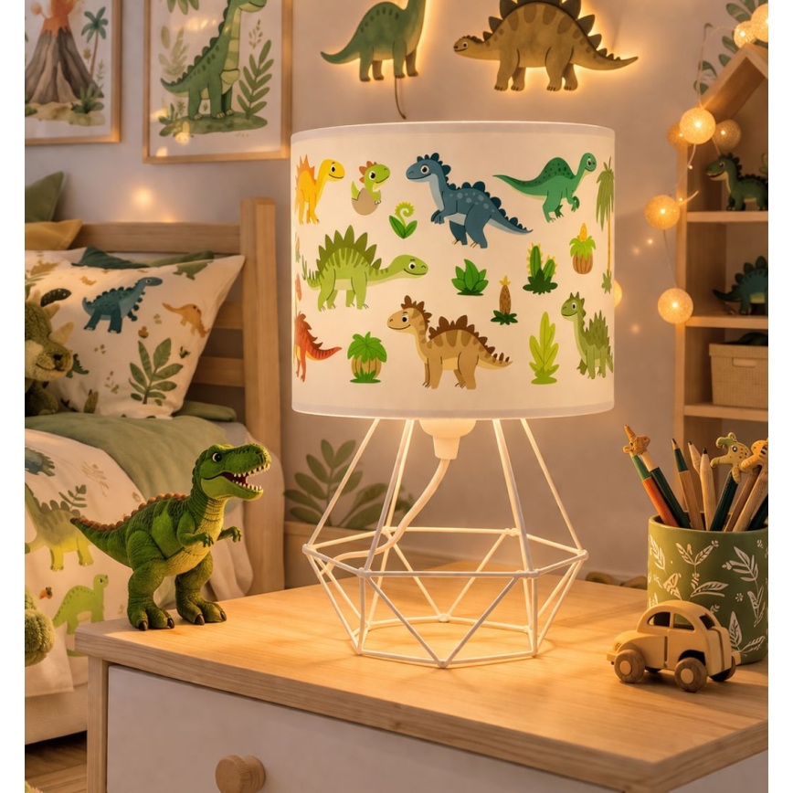 Laste lauavalgusti KIDS ROOM 1xE27/60W/230V, läbimõõt 18 cm, dinosaurusteemaline