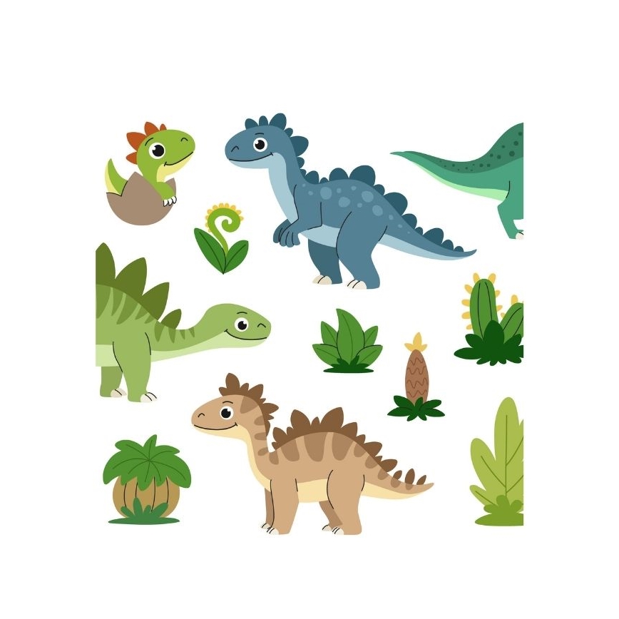 Laste lauavalgusti KIDS ROOM 1xE27/60W/230V, läbimõõt 18 cm, dinosaurusteemaline