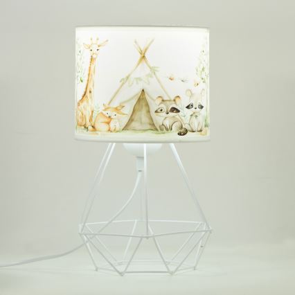 Laste lauavalgusti KIDS ROOM 1xE27/60W/230V, läbimõõt 18 cm, loomakujundusega