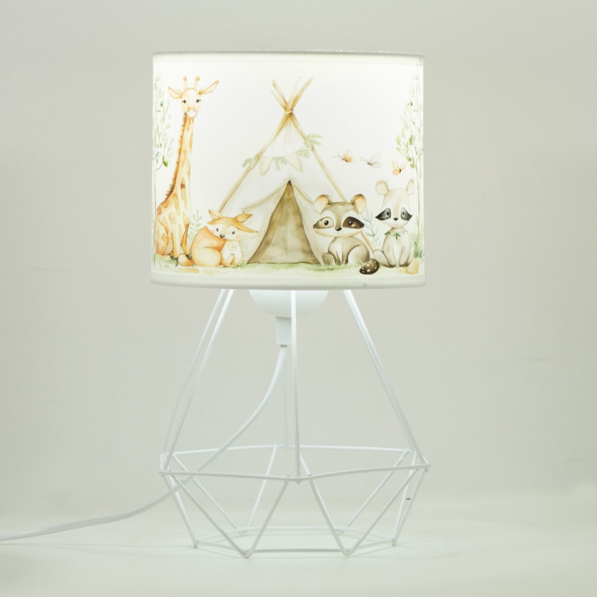 Laste lauavalgusti KIDS ROOM 1xE27/60W/230V, läbimõõt 18 cm, loomakujundusega