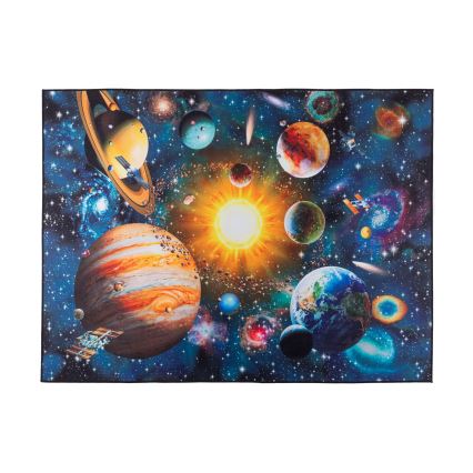 Laste libisemiskindel vaip PRINT 3D 80x150 cm planeetide/erksavärviline