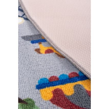 Laste libisemisvastane vaip ARES STREETS 160 cm hall/linn