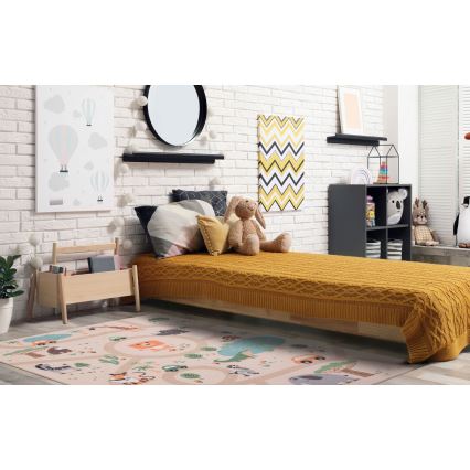 Laste libisemisvastane vaip ARES STREETS 80x150 cm beež/safari