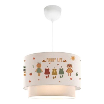 Laste lühter CANDY 1xE27/40W/230V valge/kolmevärviline