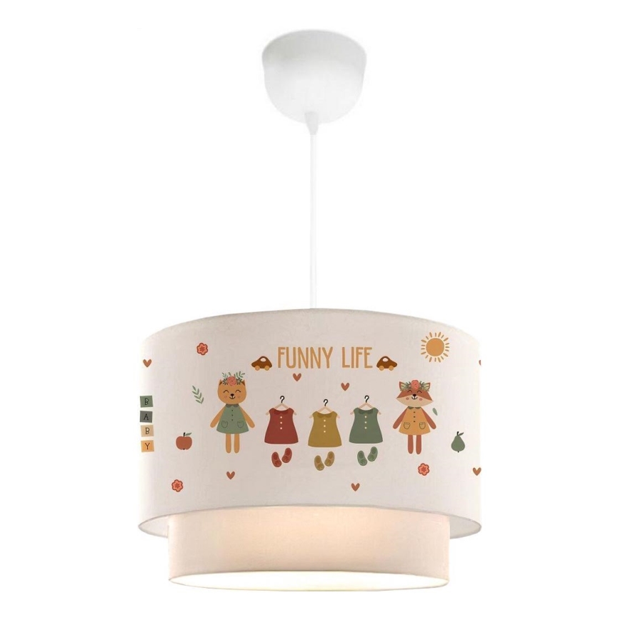 Laste lühter CANDY 1xE27/40W/230V valge/kolmevärviline