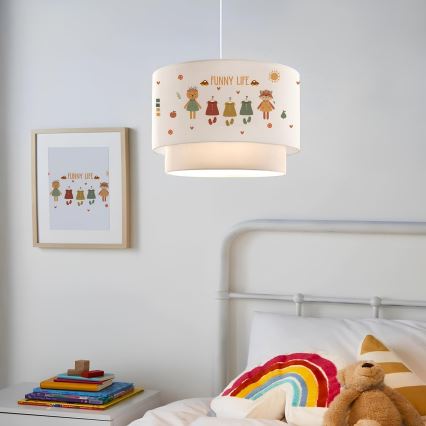 Laste lühter CANDY 1xE27/40W/230V valge/kolmevärviline