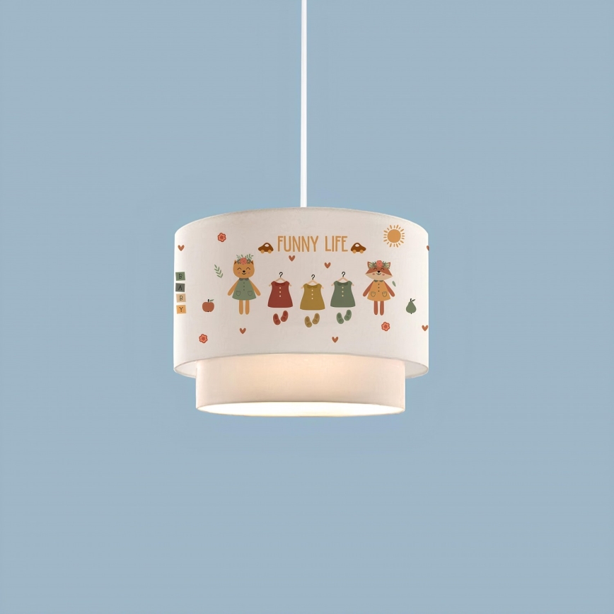 Laste lühter CANDY 1xE27/40W/230V valge/kolmevärviline