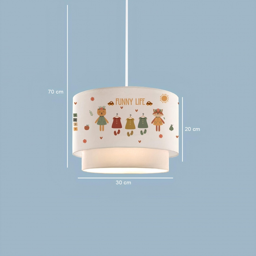 Laste lühter CANDY 1xE27/40W/230V valge/kolmevärviline