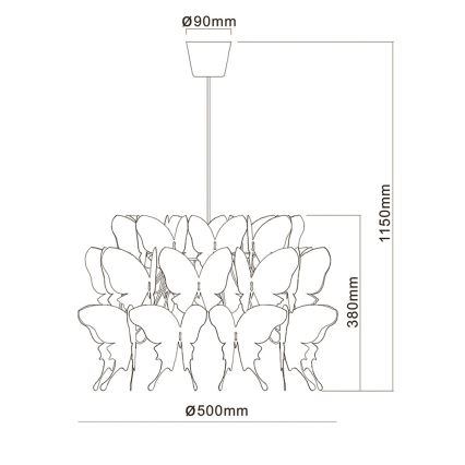 Laste lühter FARFALLA 1xE27/60W/230V valge