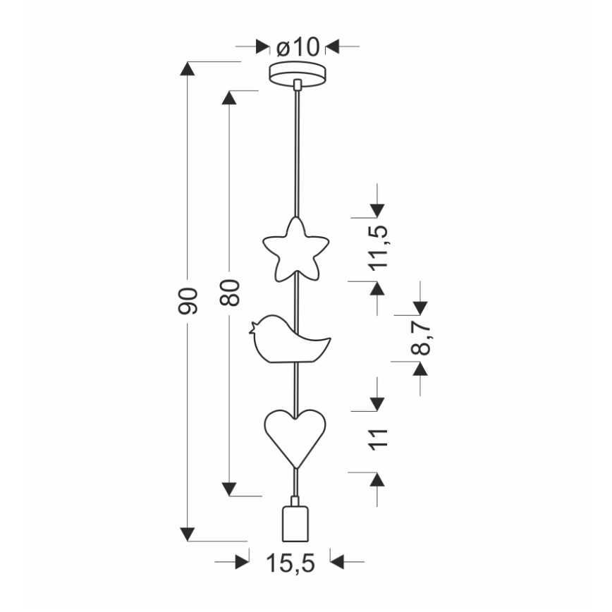Laste lühter riputuskaabliga TRIO 1xE27/20W/230V roosa/valge