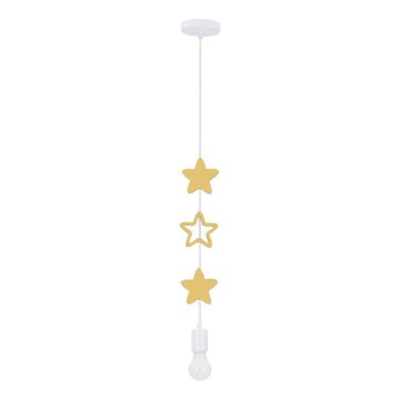 Laste lühter STARS 1xE27/20W/230V kollane/valge