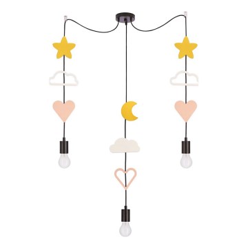 Laste lühter TRIO 3xE27/20W/230V kollane/valge/roosa