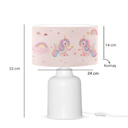 Laste öölamp CANDY 1xE27/40W/230V roosa/valge