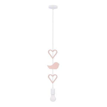 Laste ripplamp HEART 1xE27/20W/230V roosa/valge