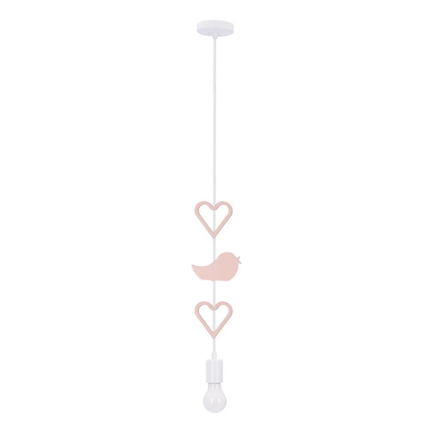 Laste ripplamp HEART 1xE27/20W/230V roosa/valge