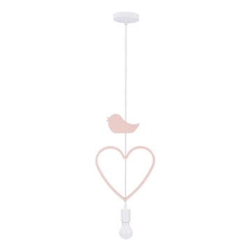 Laste ripplamp HEART 1xE27/20W/230V roosa/valge