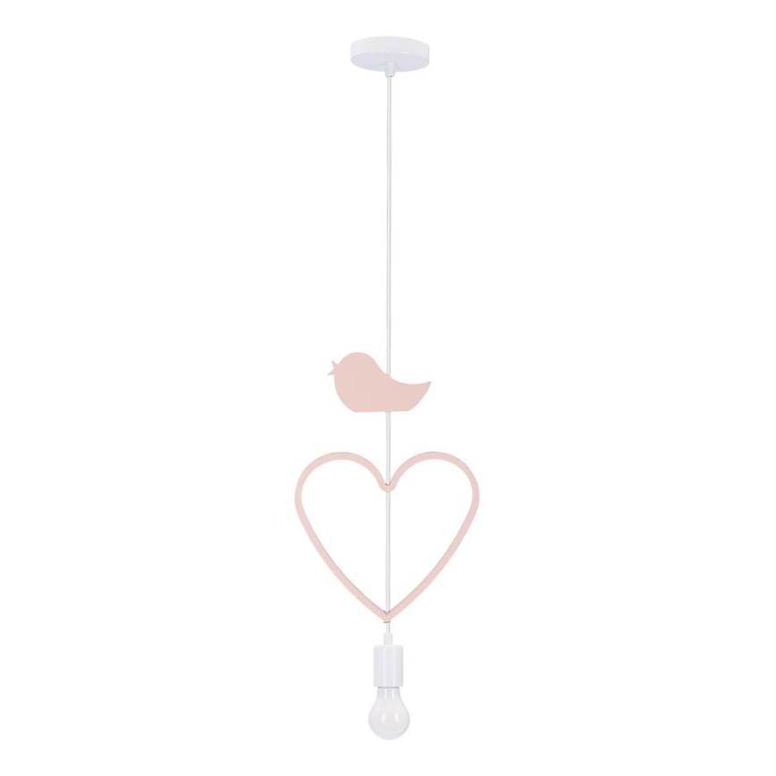 Laste ripplamp HEART 1xE27/20W/230V roosa/valge