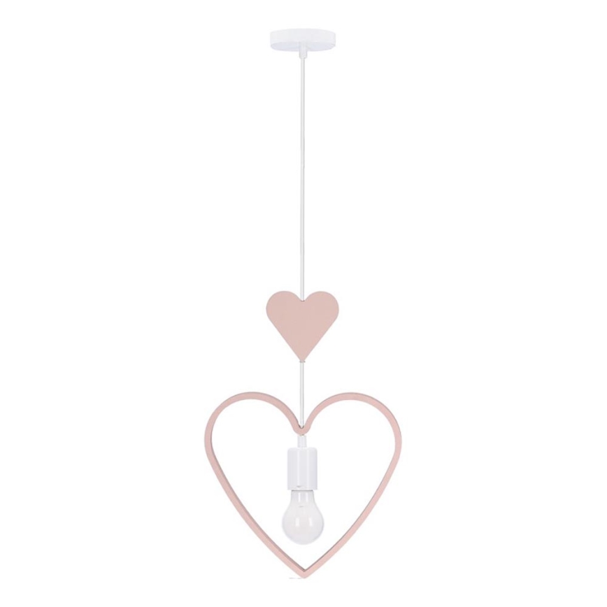 Laste ripplamp kaabliga HEART 1xE27/20W/230V roosa/valge