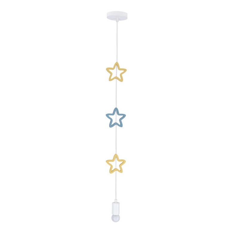 Laste ripplamp kaabliga STARS 1xE27/20W/230V kollane/sinine/valge