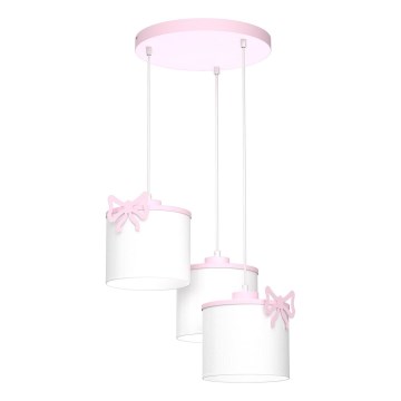 Laste ripplamp kaablil SWEET 3xE27/15W/230V valge/roosa/vibu