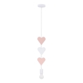Laste ripplamp nööriga HEART 1xE27/20W/230V roosa/valge