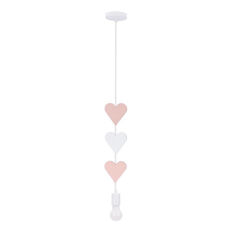 Laste ripplamp nööriga HEART 1xE27/20W/230V roosa/valge