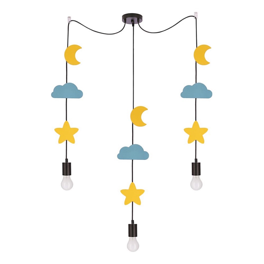 Laste ripplamp TRIO 3xE27/20W/230V kollane/sinine