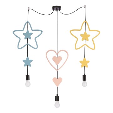 Laste ripplamp TRIO 3xE27/20W/230V sinine/roosa/kollane